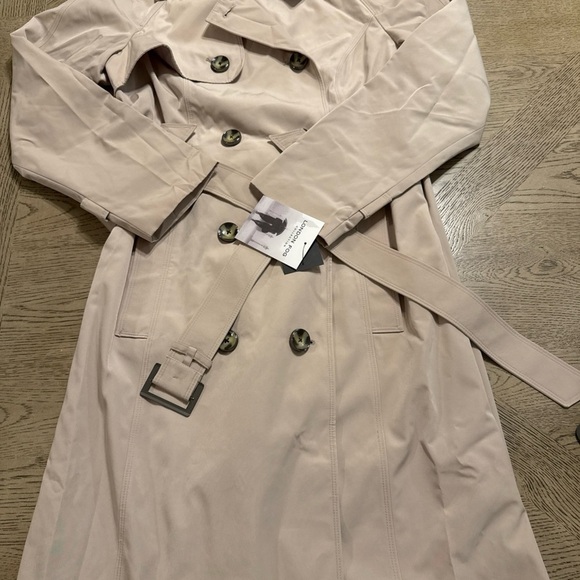 London Fog Women's Black Double-Breasted Belted Trench Coat - Large - Picture 4 of 4